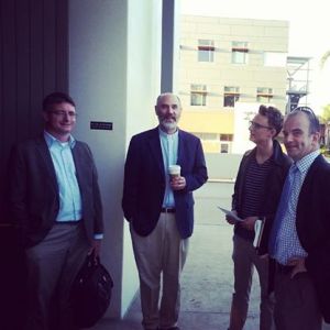 Sanders, Leithart, R. Gaffin's grandson (RG4), and yes, I did get Trueman in a photo. Unfortunately it wasn't a selfie.